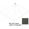Vervangingsdoek in Titanium in Olefin voor met zijflappen Sun Garden - Easy Sun parasol 320 Vierkant
