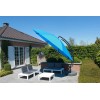 Sun Garden - Easy Sun zweefparasol XL375 rond zonder flappen - Olefin Petroleum Blauw doek